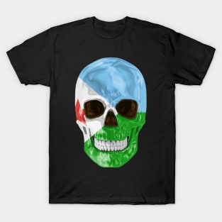 Djibouti Flag Skull - Gift for Djiboutian With Roots From Djibouti T-Shirt